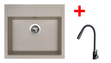 Sinks SOLO 560 Avena + ELASTA S černá matná 